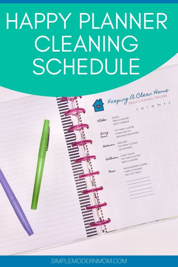 Happy Planner Cleaning Schedule Printable